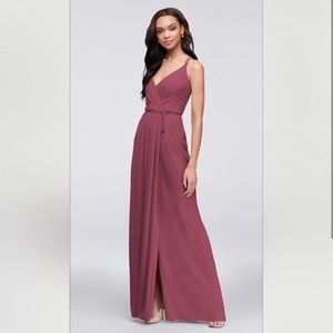 David’s Bridal Long Bridesmaid wrap dress worn only once